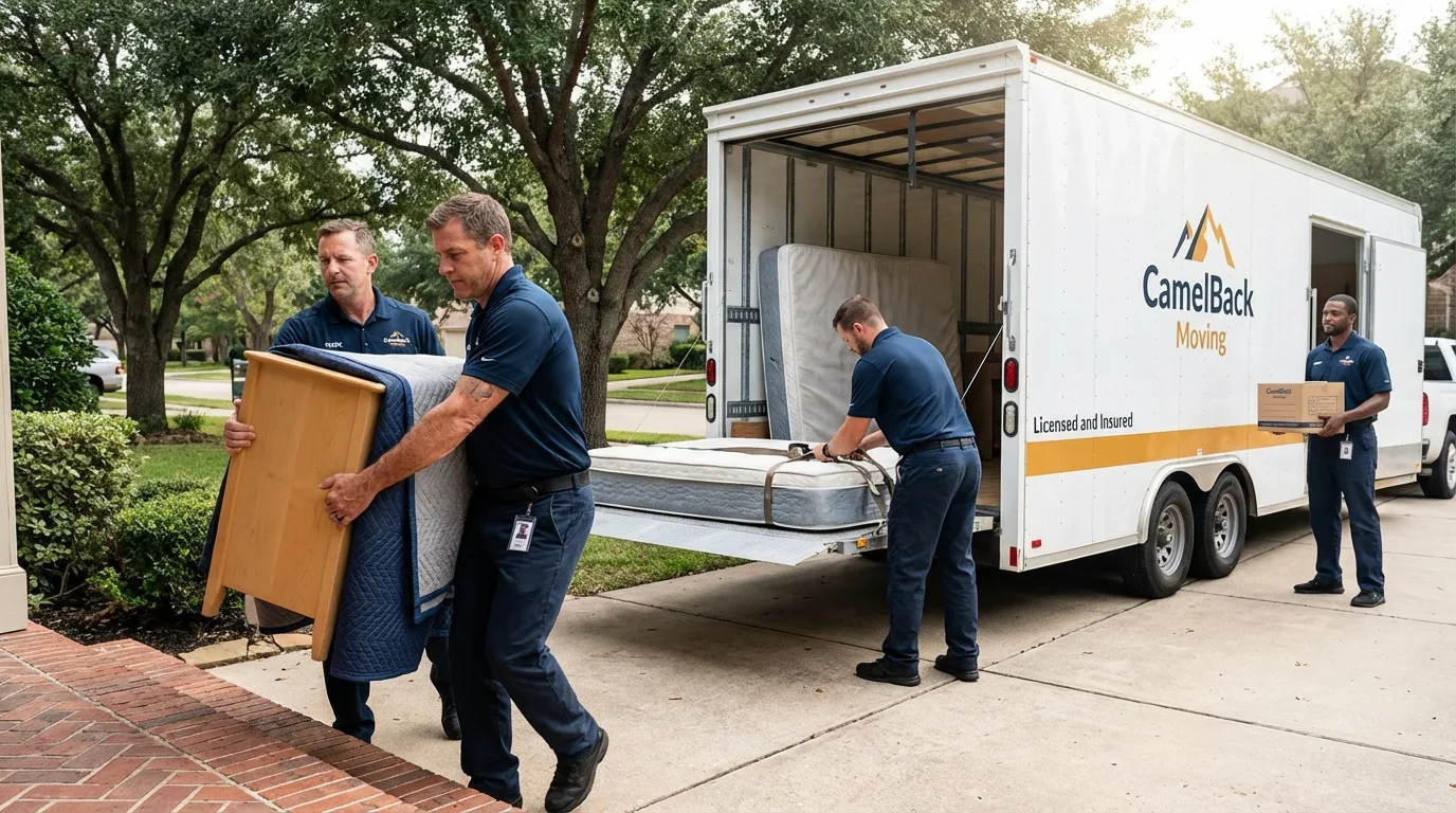 Crew loading residential truck for cross-state move from Silver Lake, KS